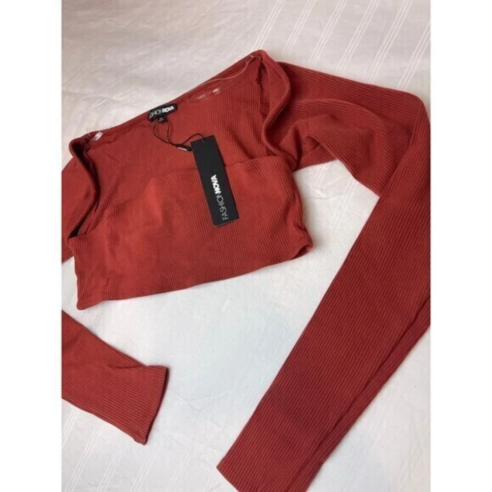 Terracotta Cropped Top‎ Sweater Size M RefN14